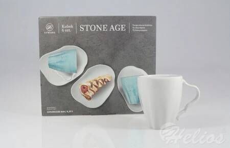 Zestaw kubków 350 ml / 6 szt. - STONE AGE / Biały