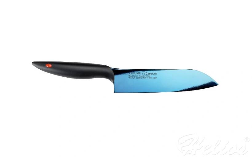 Kasumi Nóż Santoku kuty Titanium dł. 18 cm, niebieski (K-22018-B)